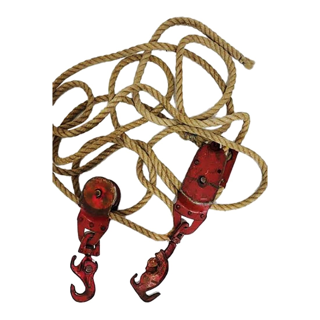 Vintage Surbin Durco Block & Tackle Double Wheel Pulley St. Louis Mo With Rope - Farmhouse Nautical; (1 of 13)