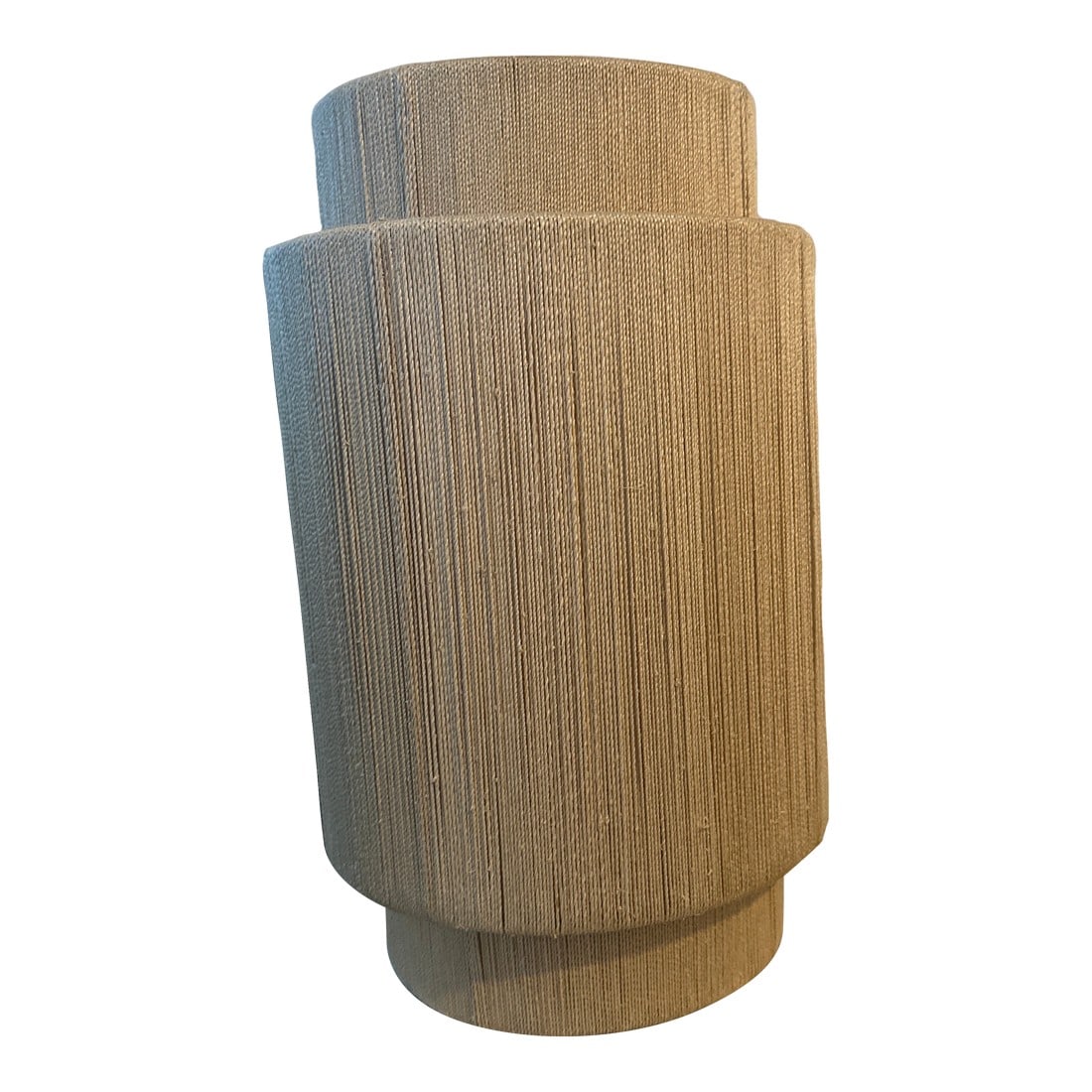 Contemporary Small Pendant Attributed to Everly Palecek: The Everly Small Pendant from Palecek. The beauty of natural materials serves as the inspiration for Palecek's pieces. Here, natural abaca is crafted into an intricate rope. The rope is woven across s