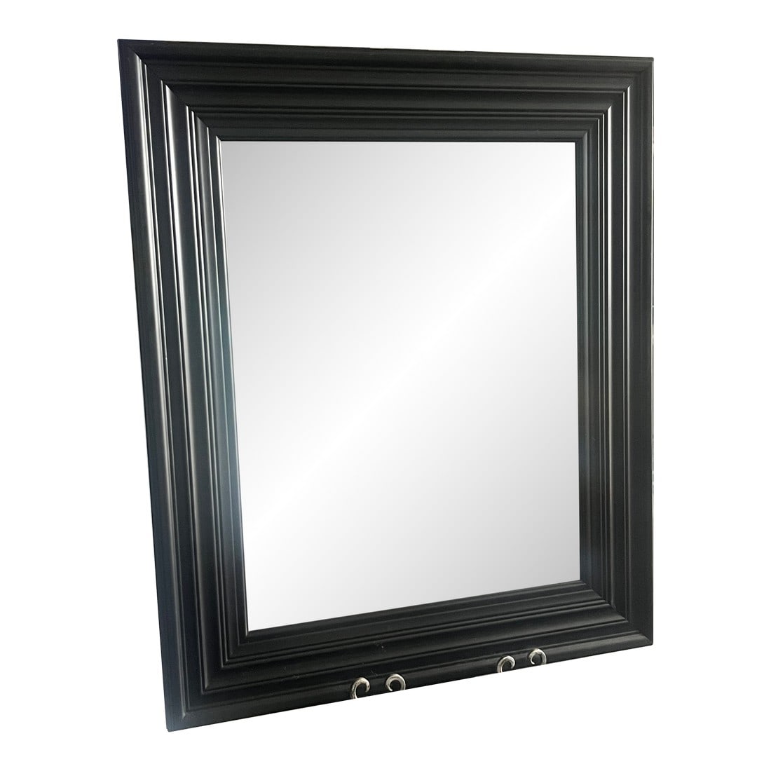 1970s Black Lacquer Beveled Wall Mirror "” Mid-Century Modern (1 of 8)