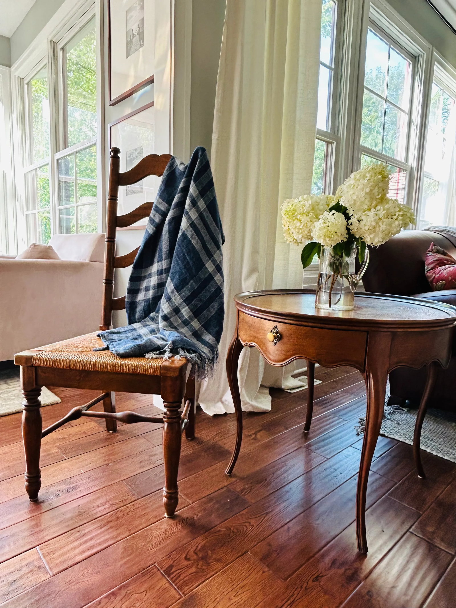 Vintage French Country Ladder Back Dining Chair - 11