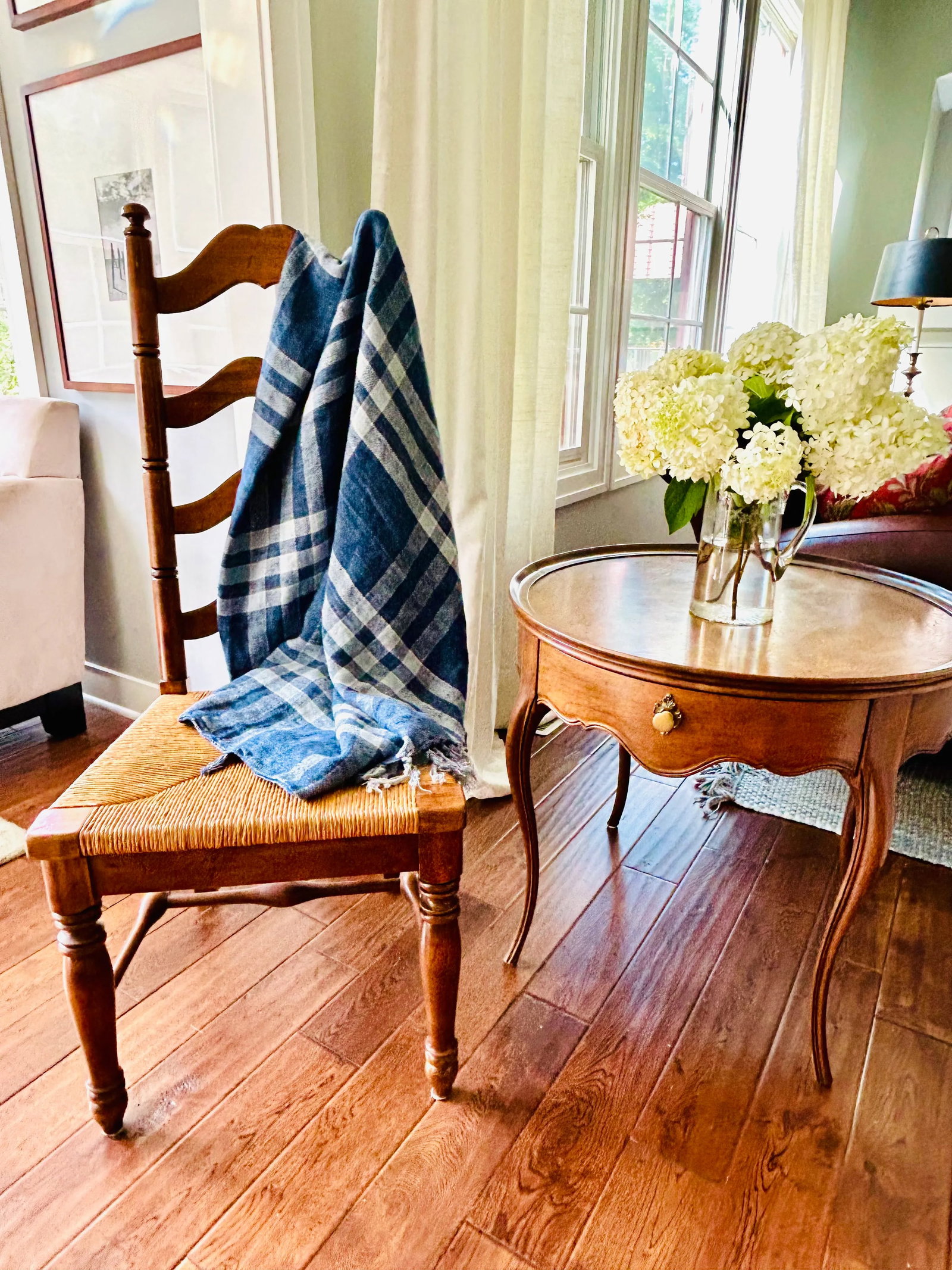 Vintage French Country Ladder Back Dining Chair - 12