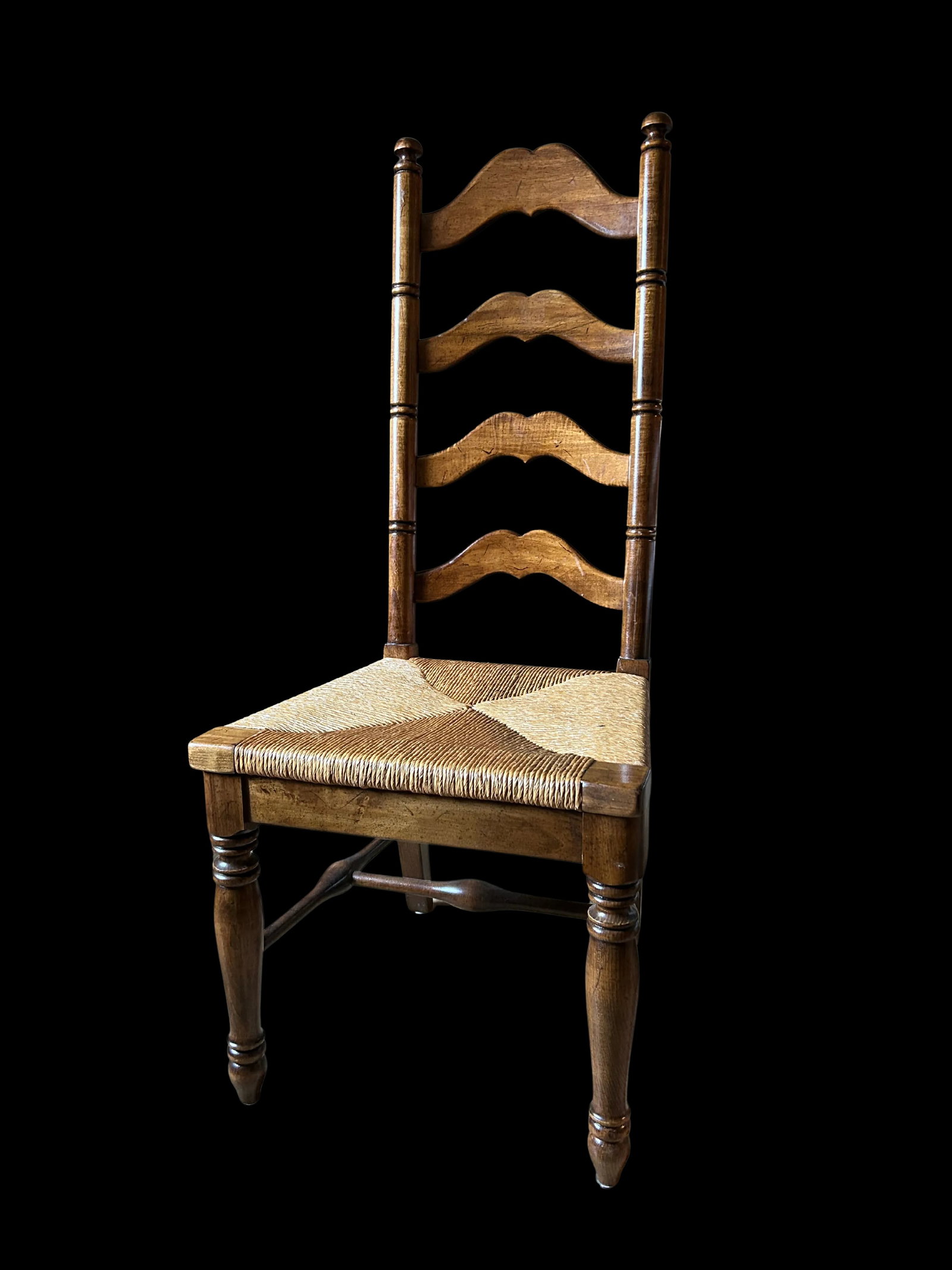 Vintage French Country Ladder Back Dining Chair - 2