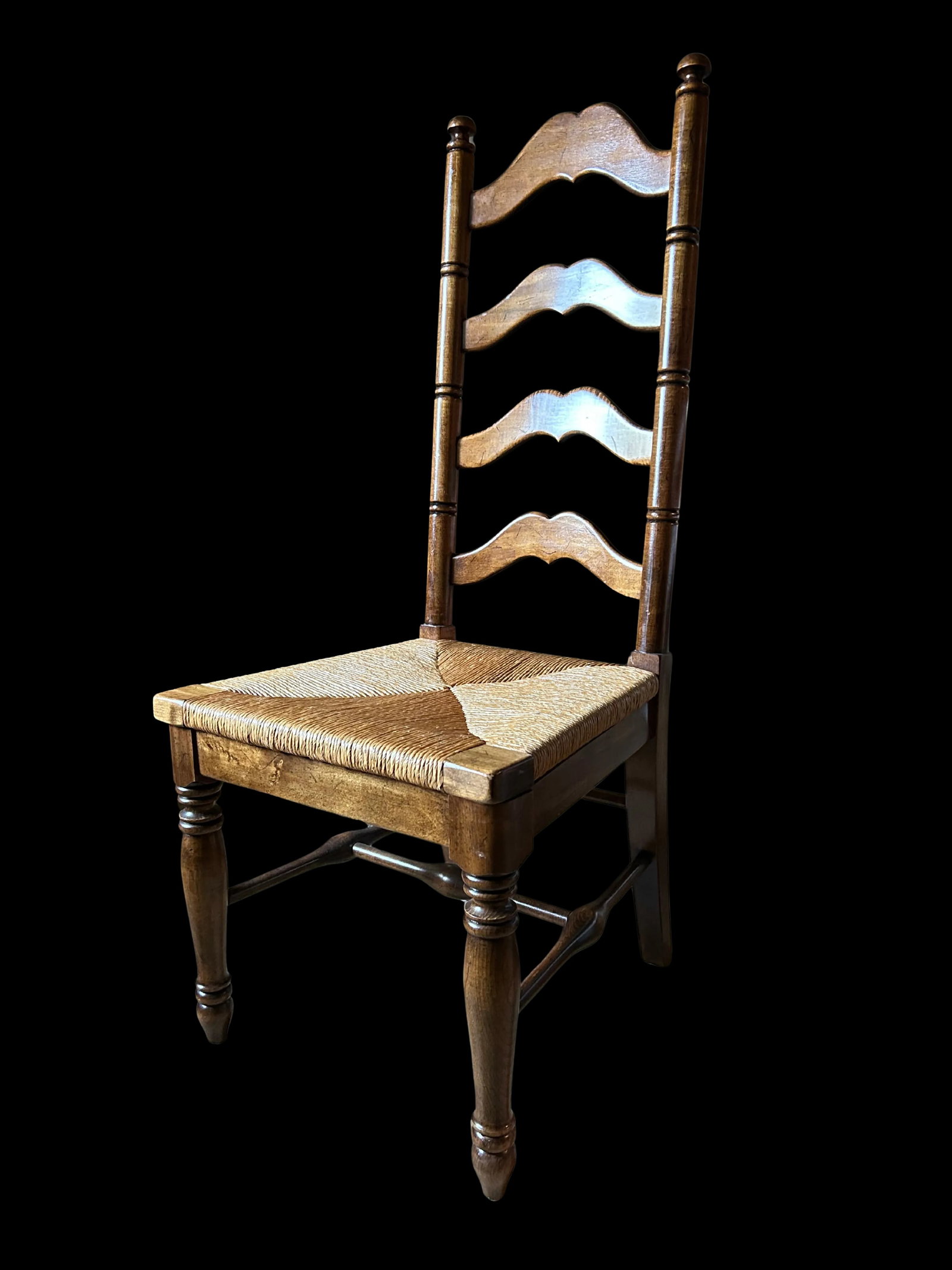 Vintage French Country Ladder Back Dining Chair - 3