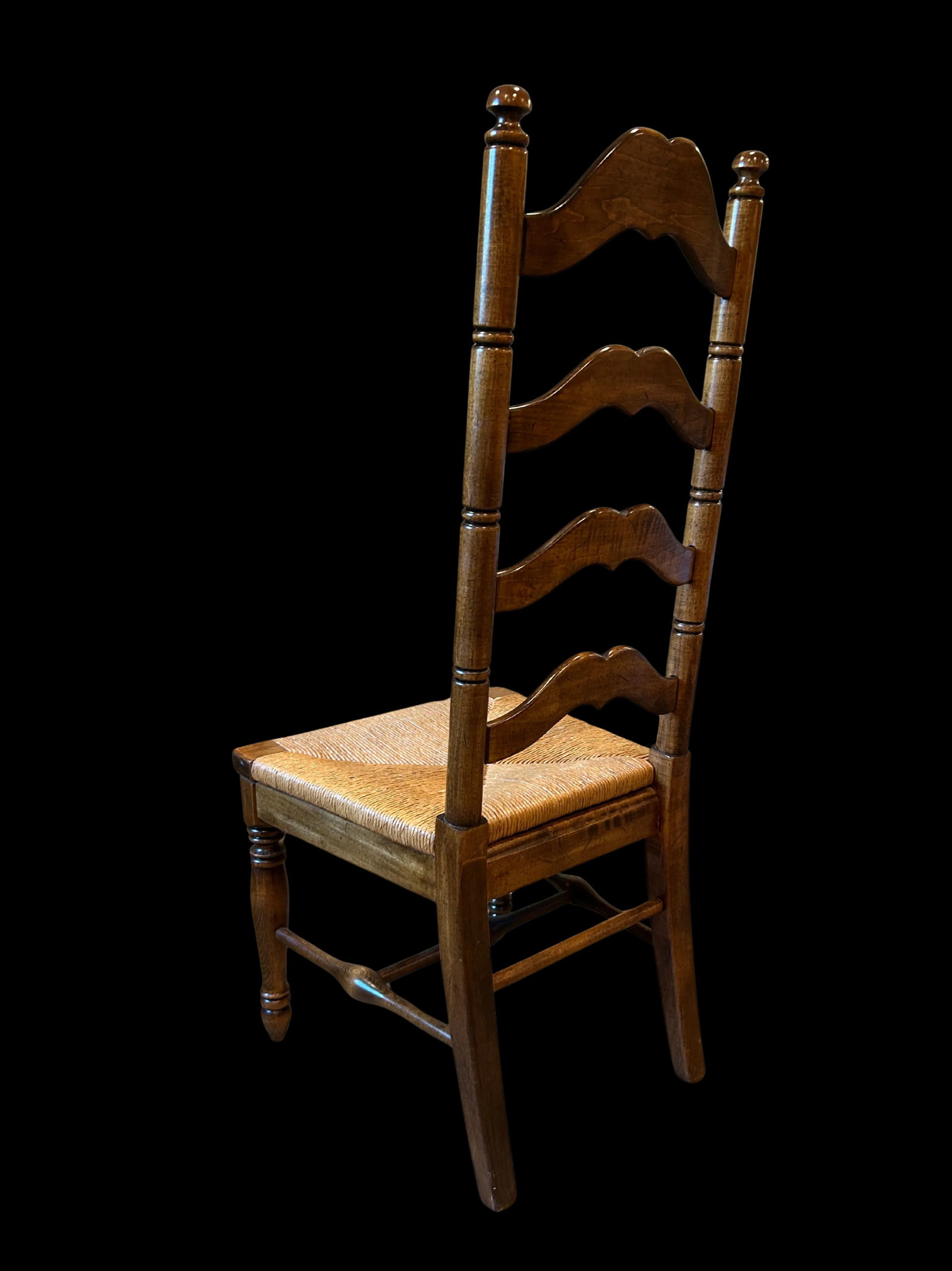 Vintage French Country Ladder Back Dining Chair - 4