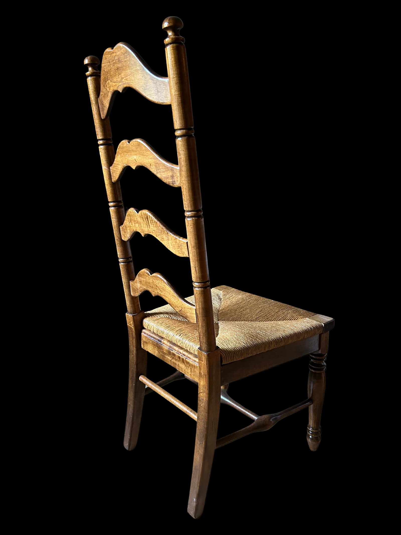 Vintage French Country Ladder Back Dining Chair - 5