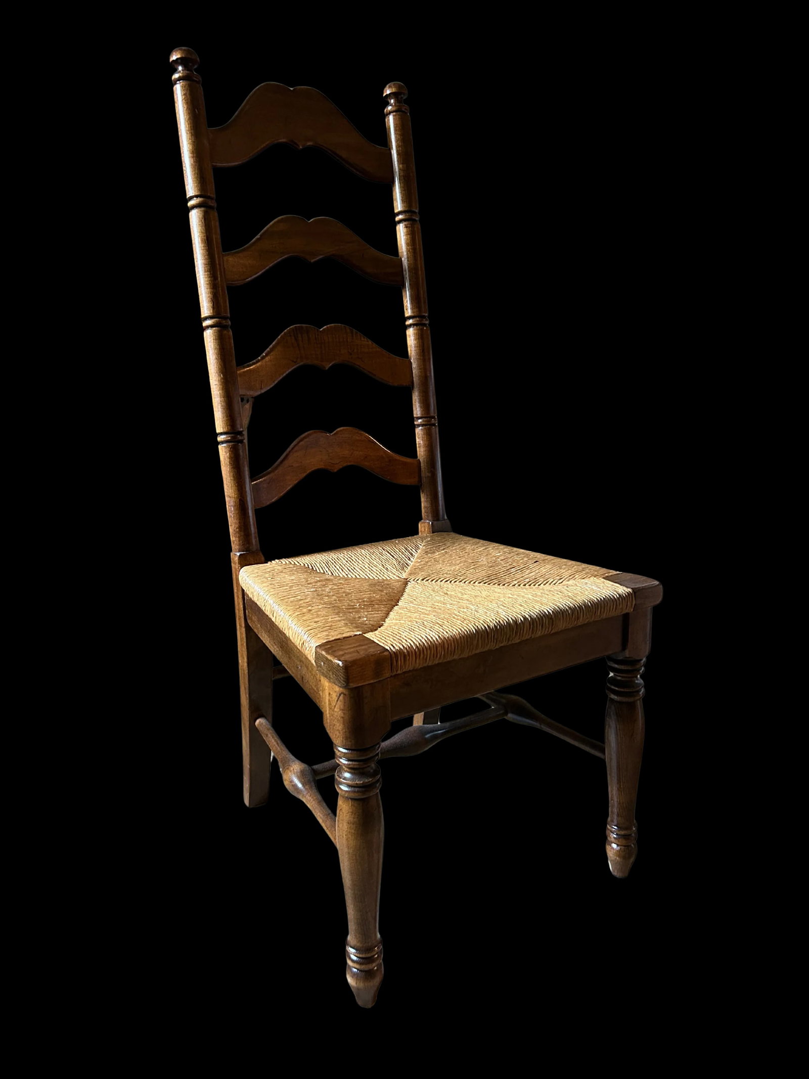 Vintage French Country Ladder Back Dining Chair - 6