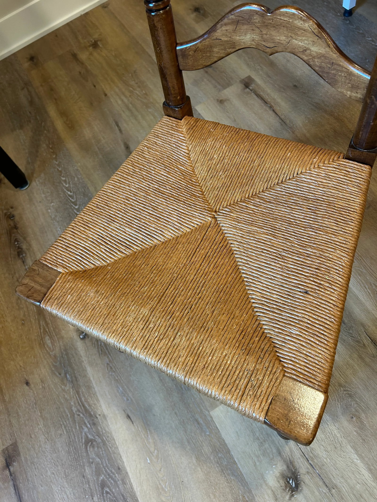 Vintage French Country Ladder Back Dining Chair - 7