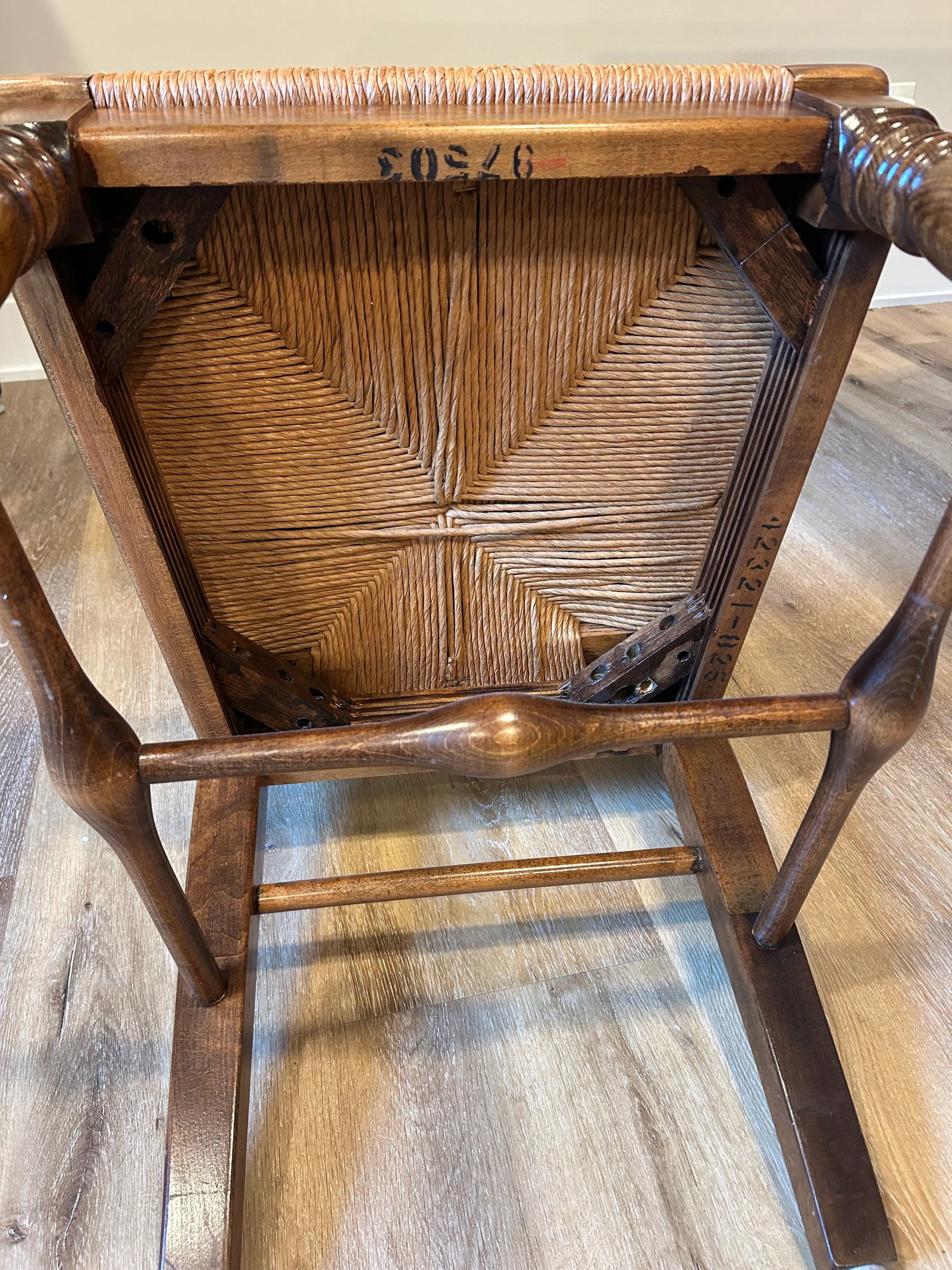 Vintage French Country Ladder Back Dining Chair - 9