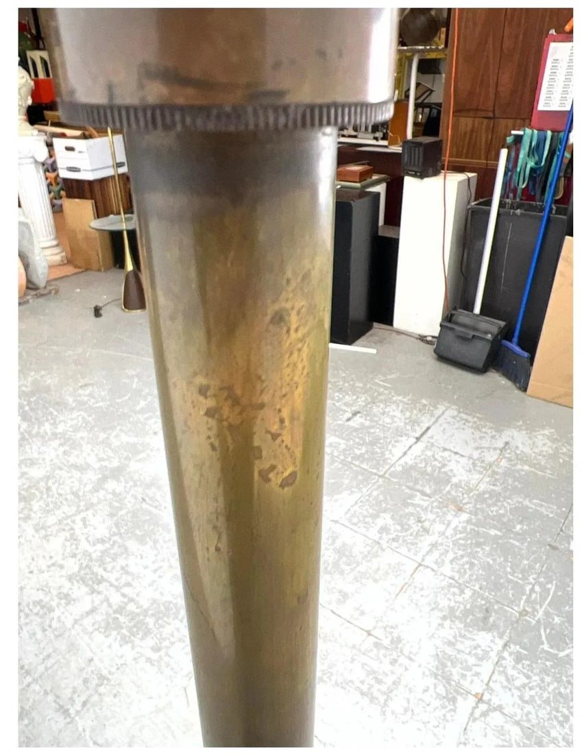 Bronze Machine Age Art Deco Torchiere Floor Lamp - 5