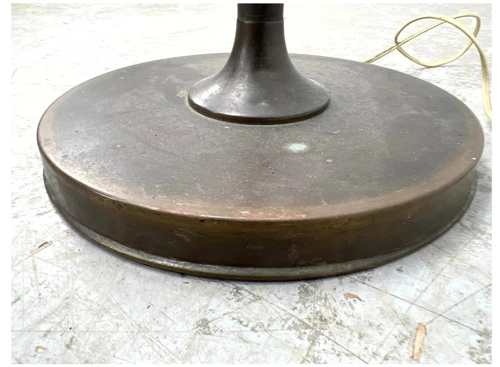 Bronze Machine Age Art Deco Torchiere Floor Lamp - 7