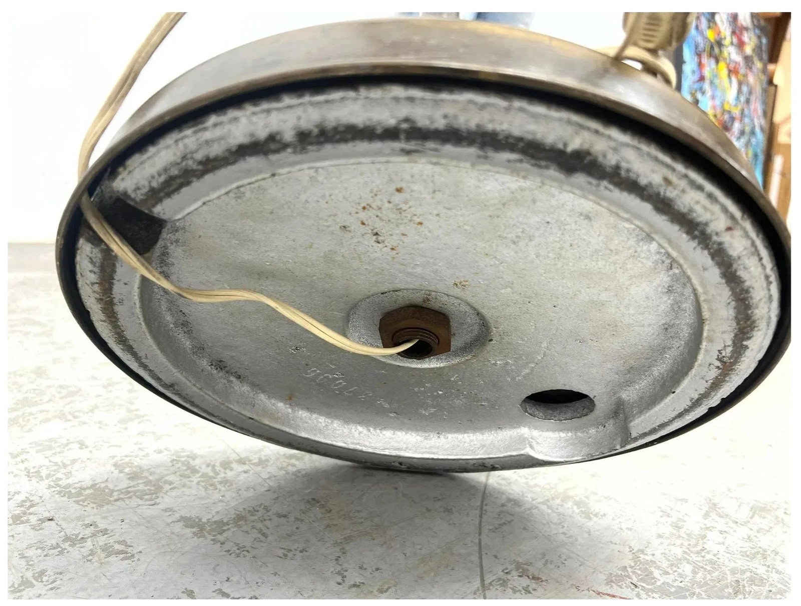 Bronze Machine Age Art Deco Torchiere Floor Lamp - 9