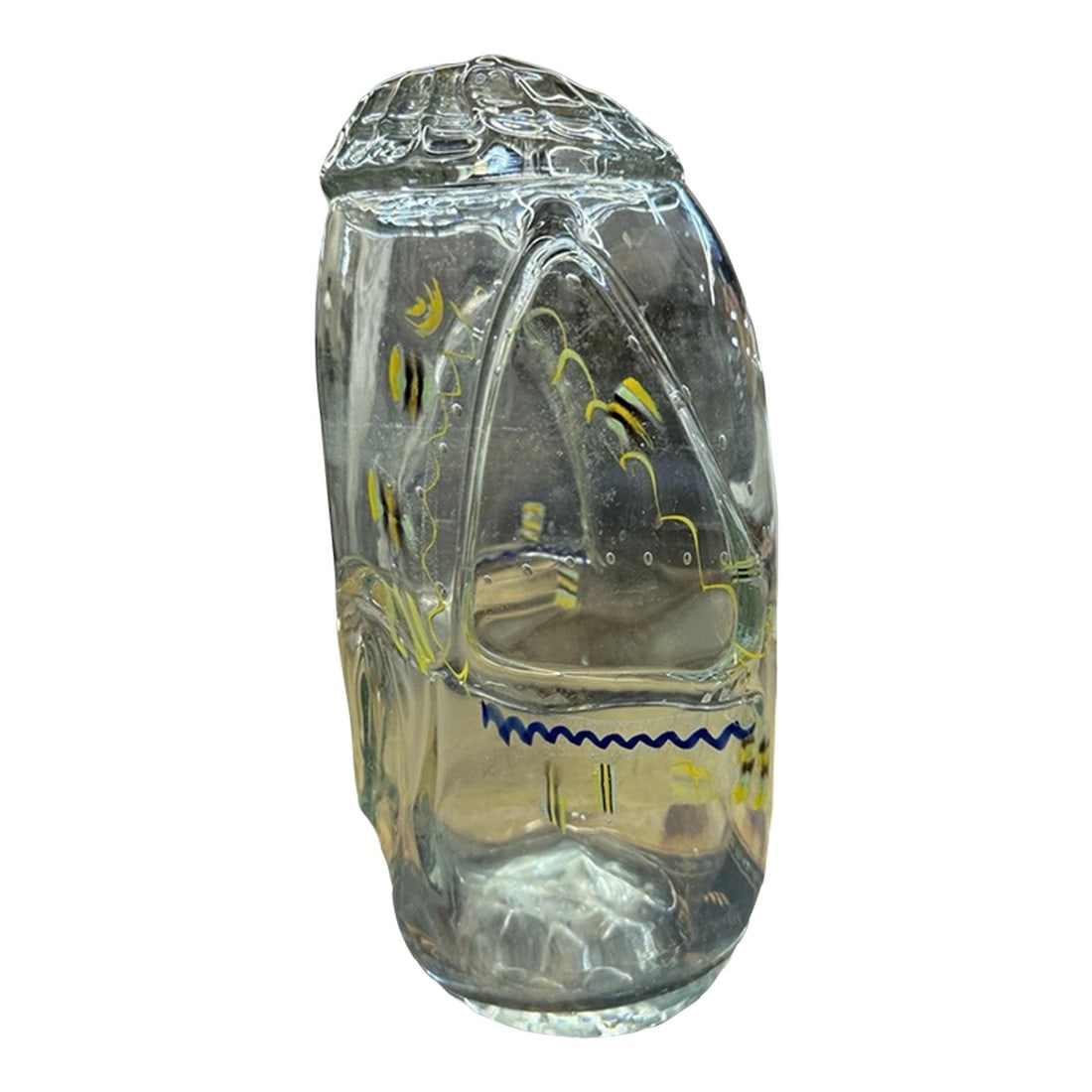 1982 Ralph Harvey Abstract Art Glass Vase Limited Edition: RALPH HARVEY ABSTRACT ART GLASS VASE Ralph Harvey (American/Georgia b. 1940), hand blown art glass vase, 1982, of ovoid form with clear and polychrome abstract decoration on a clear ground, signed