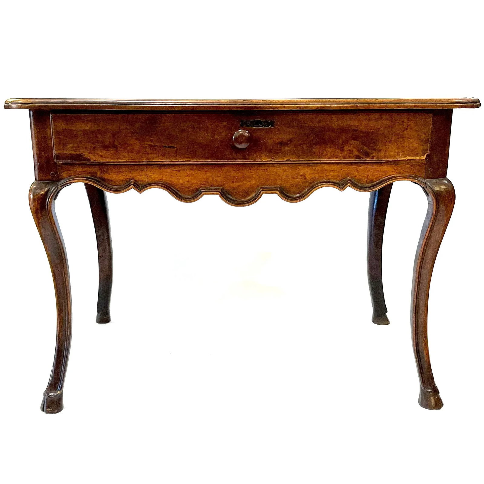 18th Century Louis XV French Provincial Walnut Side Table With Inlaid Top - 6