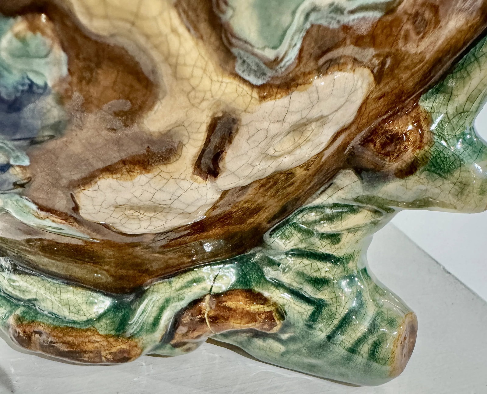 Antique Majolica Faux Bois Ceramic Jardiniere, Japan - 10