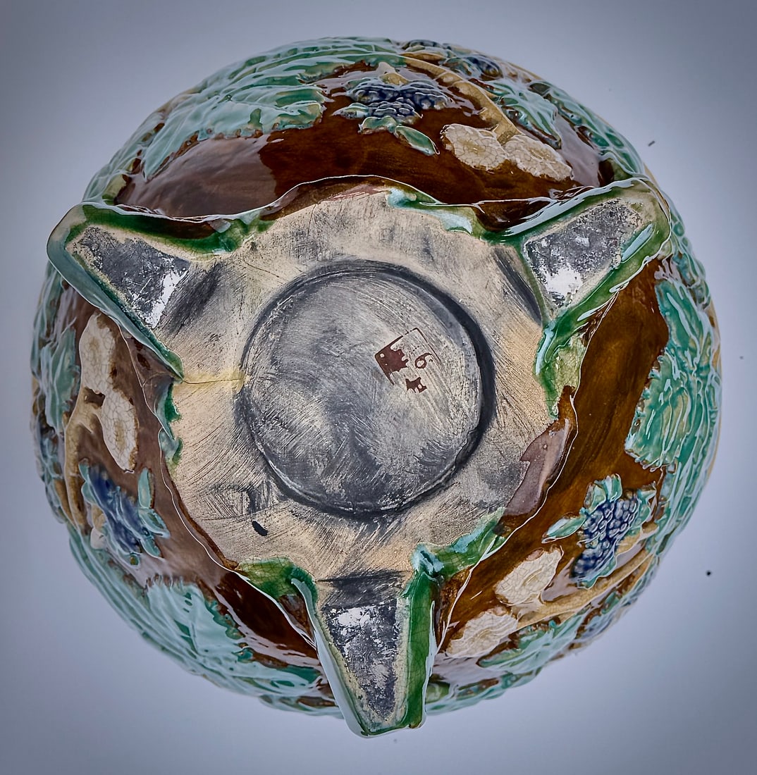 Antique Majolica Faux Bois Ceramic Jardiniere, Japan - 7
