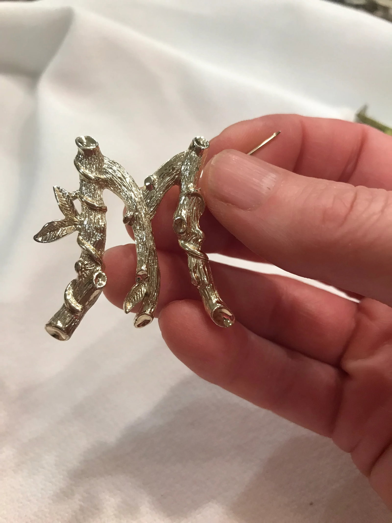 1964 Costume Brooch Letter M Organic Textured by Sarah Coventry - 12