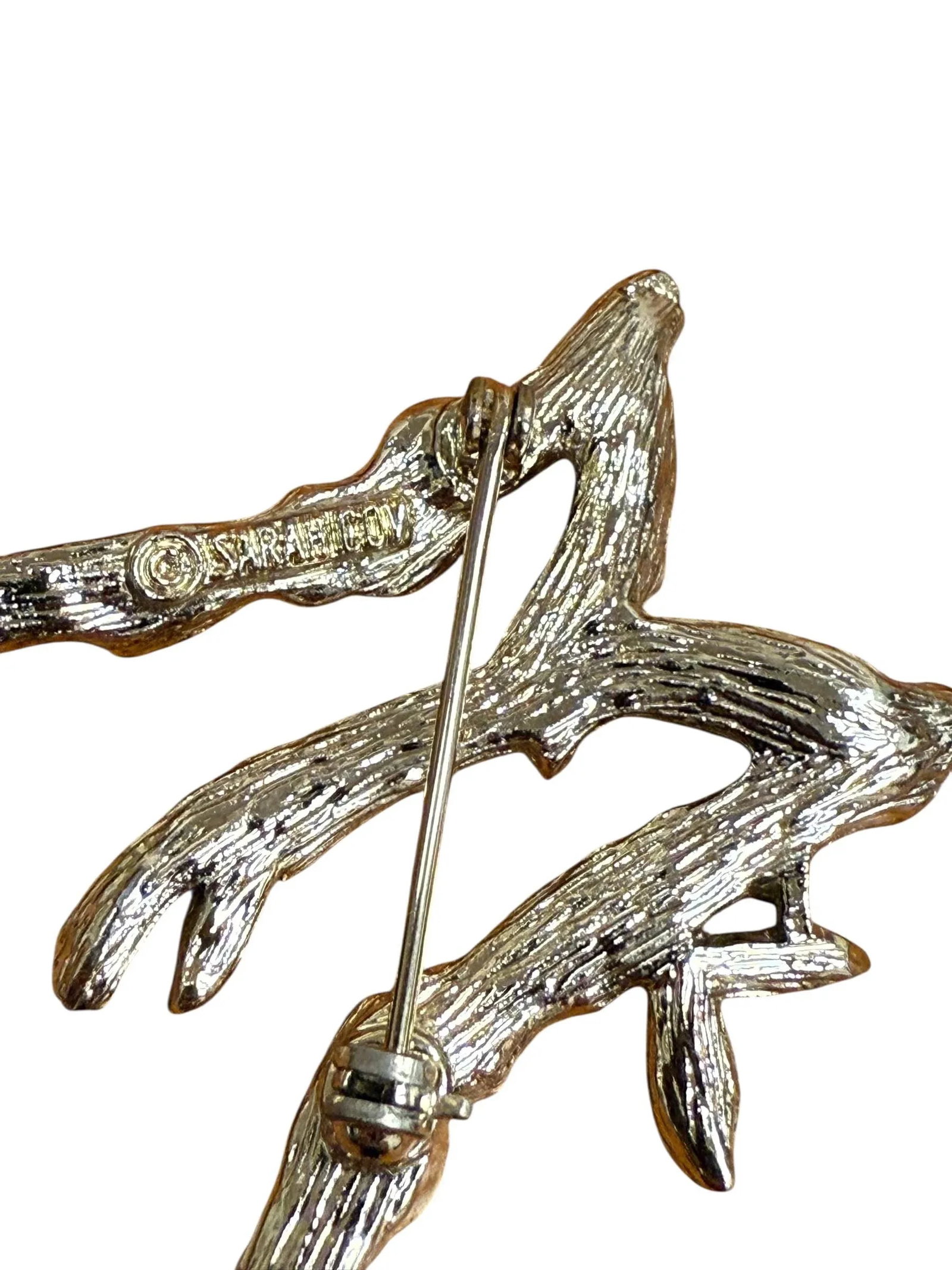 1964 Costume Brooch Letter M Organic Textured by Sarah Coventry - 3