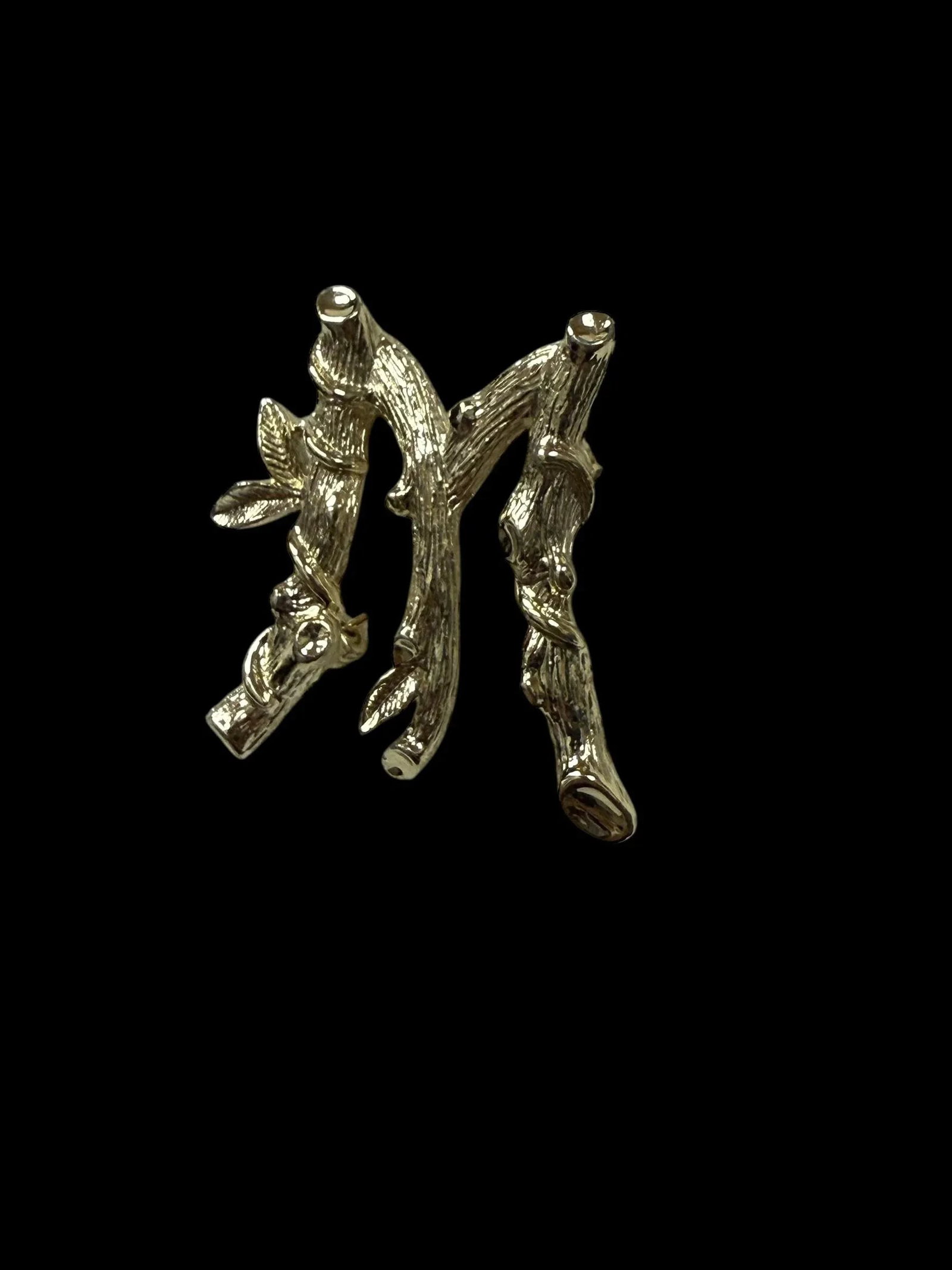 1964 Costume Brooch Letter M Organic Textured by Sarah Coventry - 4