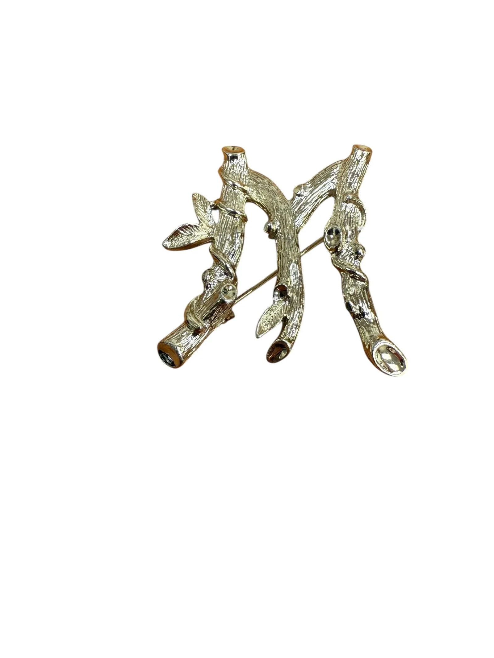 1964 Costume Brooch Letter M Organic Textured by Sarah Coventry - 7