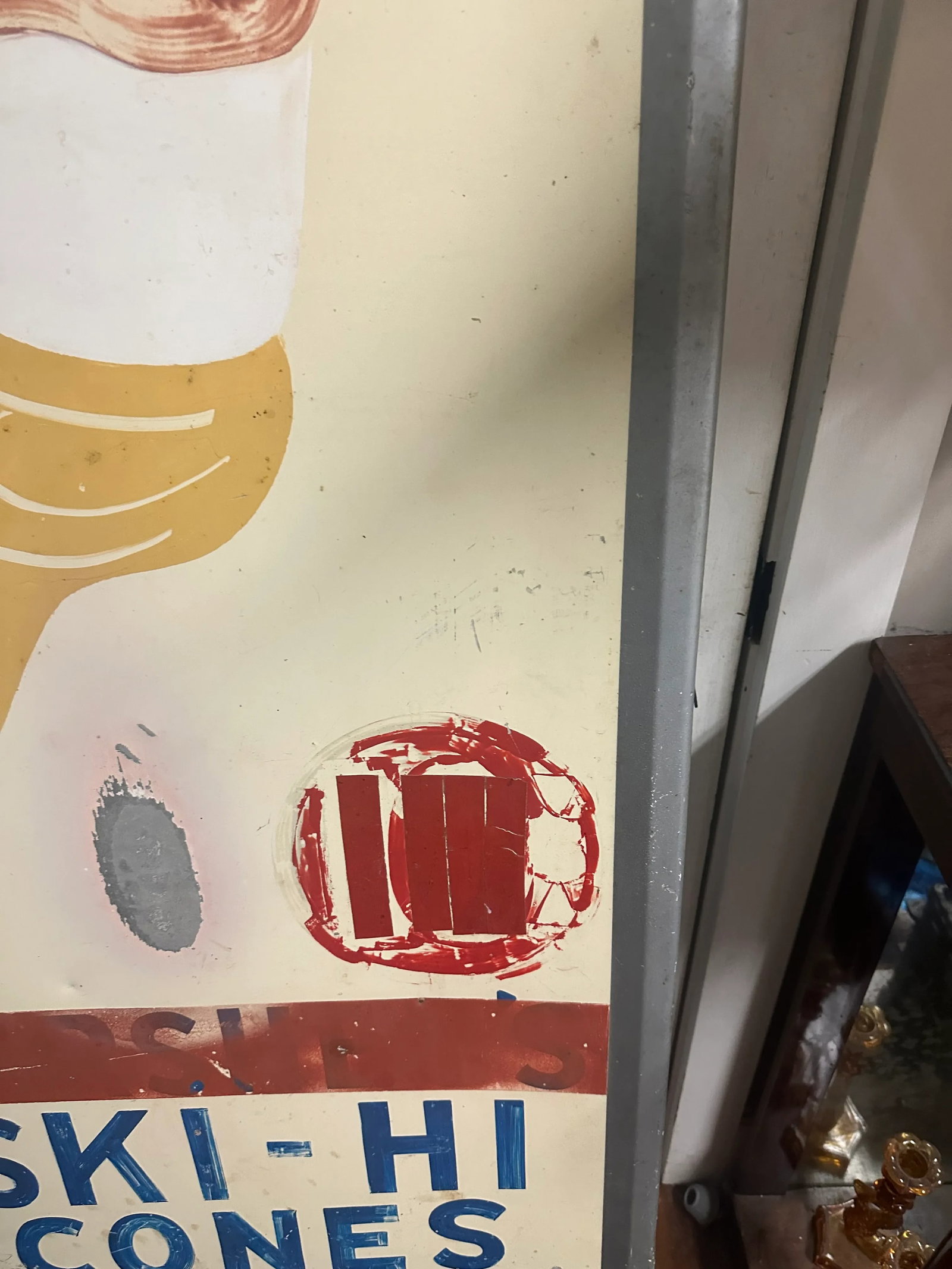 1930s Americana Metal Ice Cream Sign - 2