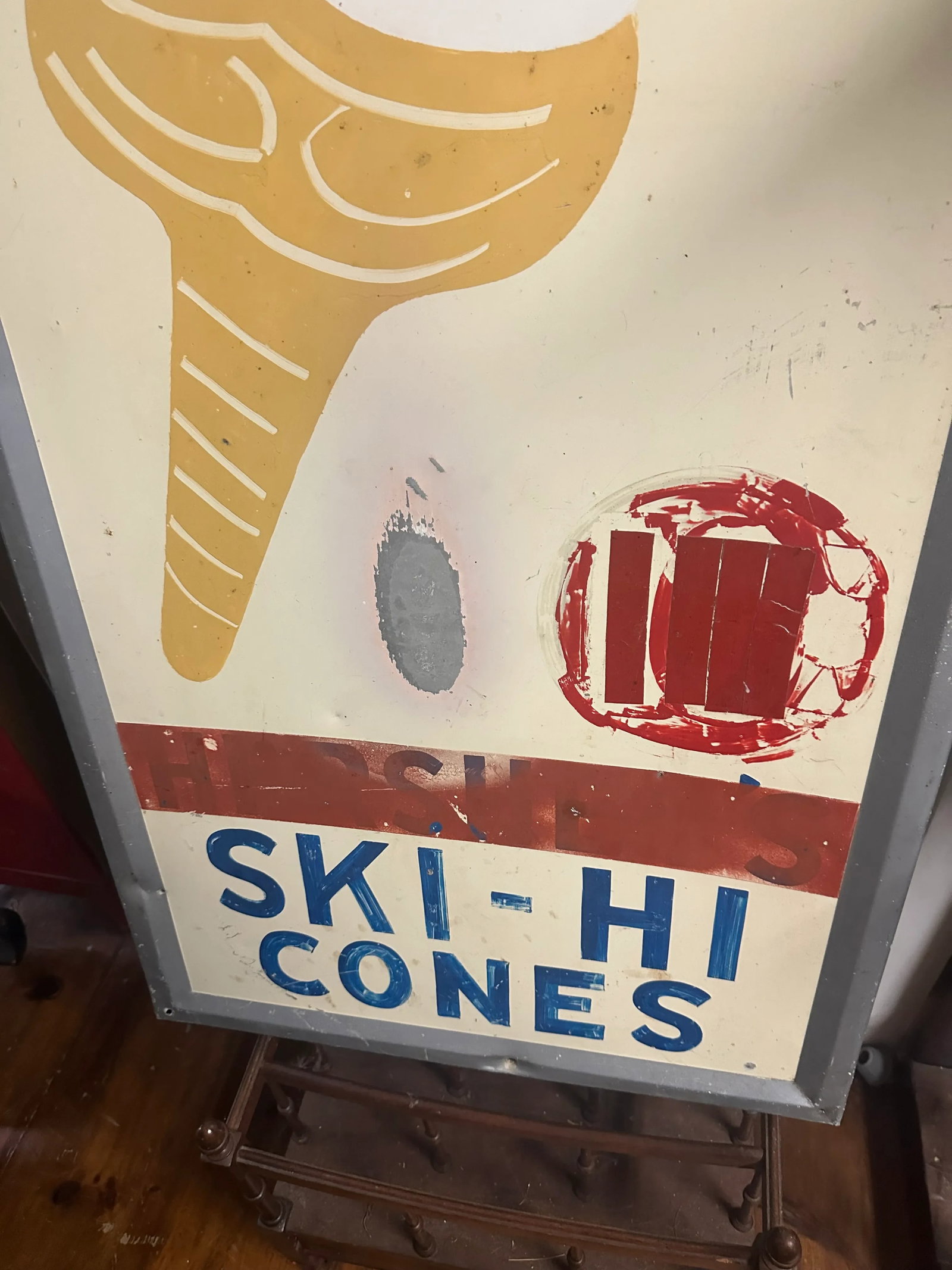 1930s Americana Metal Ice Cream Sign - 4