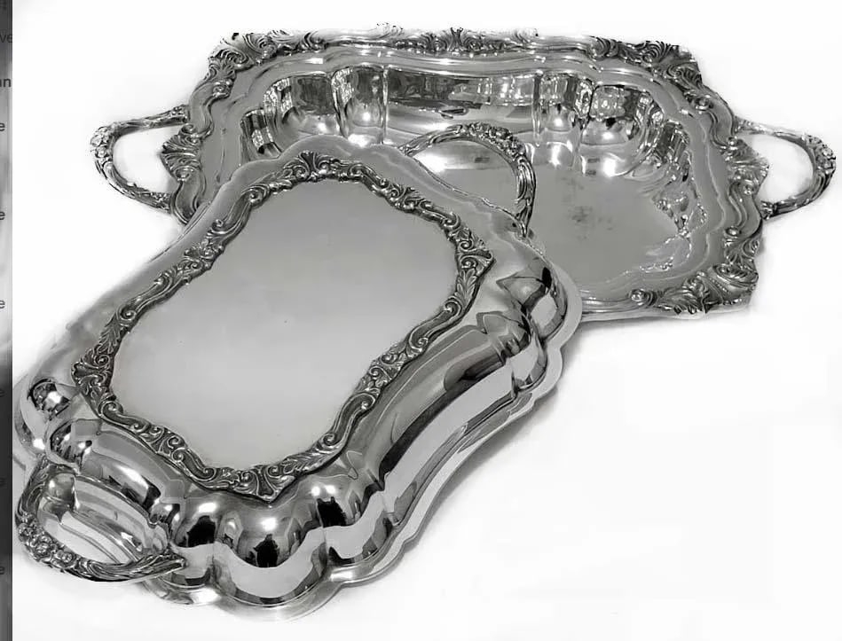 1920s Rococo Silverplate Handled Covered Serving Dish - 2pcs - 2