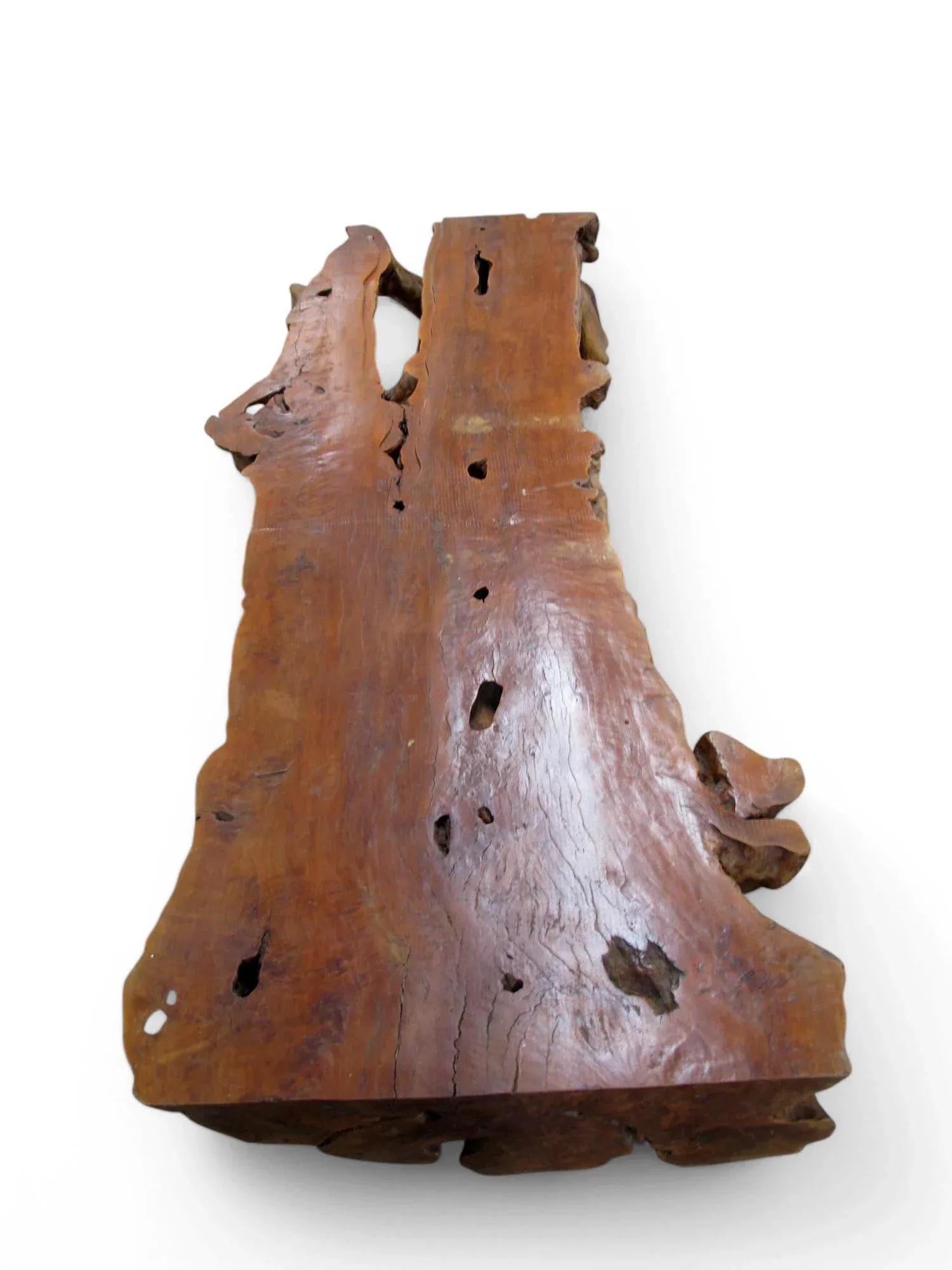 Organic Modern One Slab Lychee Burl Coffee Table - 10