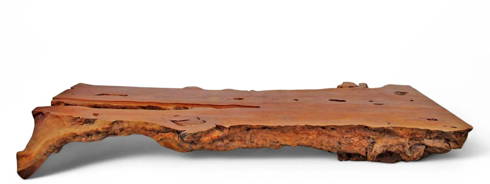 Organic Modern One Slab Lychee Burl Coffee Table - 8