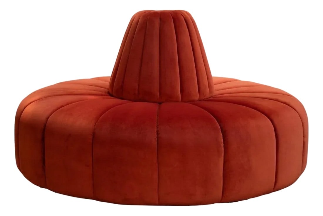 Cinderella Bourne Burnt Orange Velvet Round Settee by Björk Studio (1 of 8)