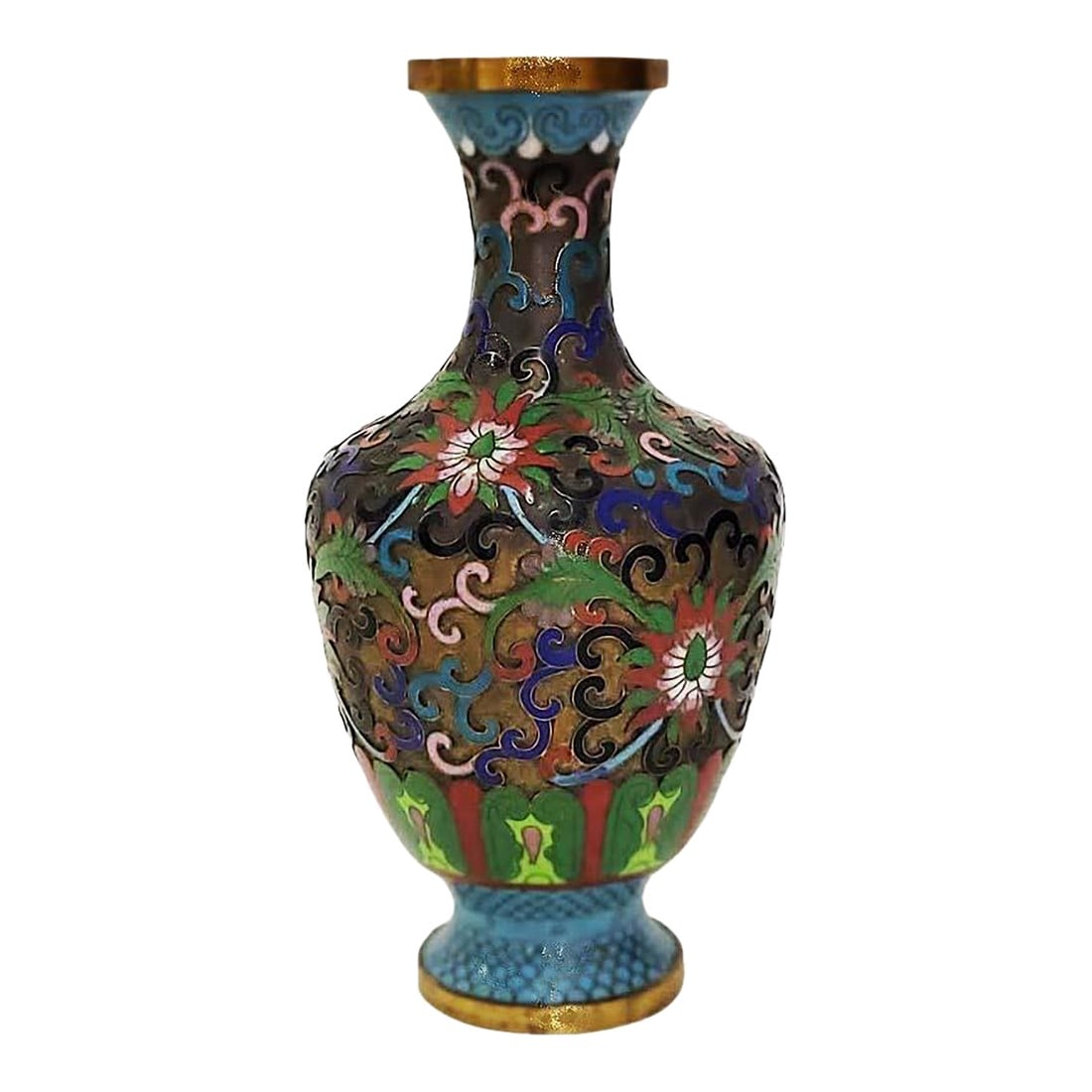 Vintage Cloisonne' Vase Raised Field - Marked Made in China (1 of 4)