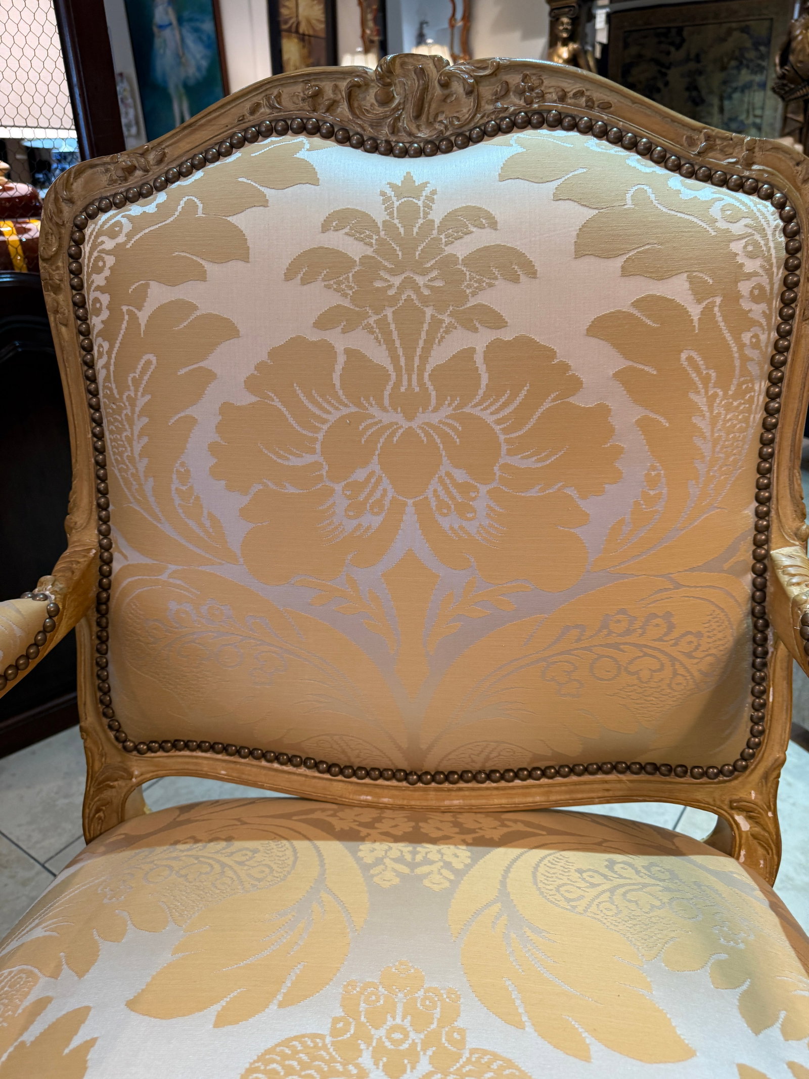 Pair of French Louis XV Style Bergères Attributed to Maison Jansen - 10