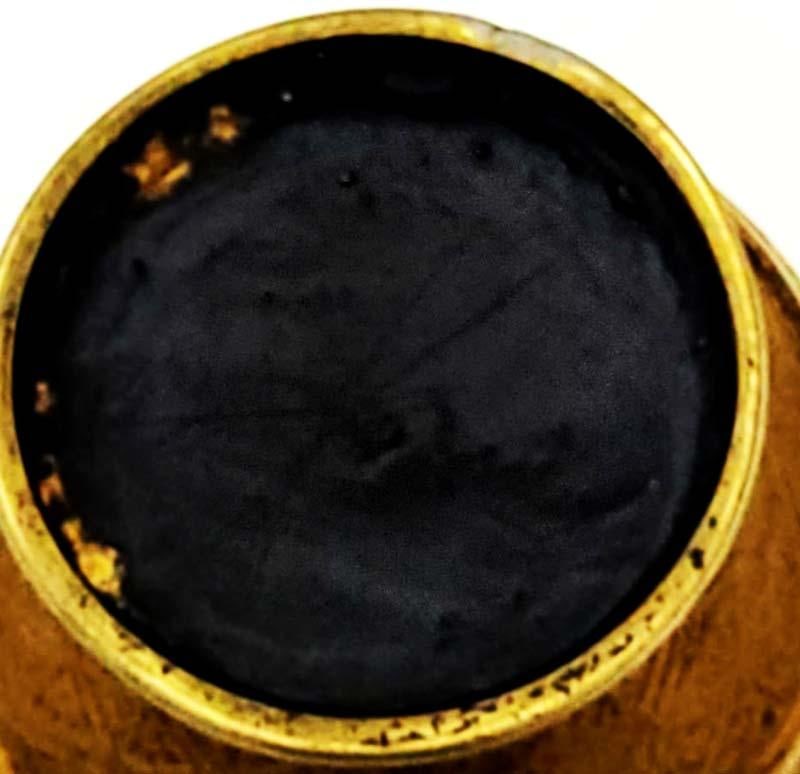 Vintage Japanese Brass Champleve Vase - Raised Field - 4