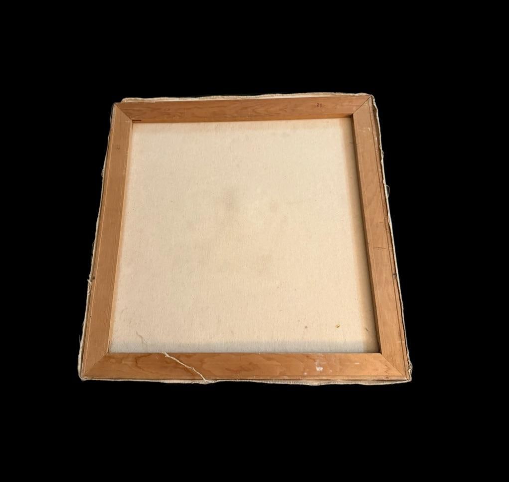 1950s Edward Wasser (1920-2003, American) Geometric Abstract on Canvas 21x21 - 2