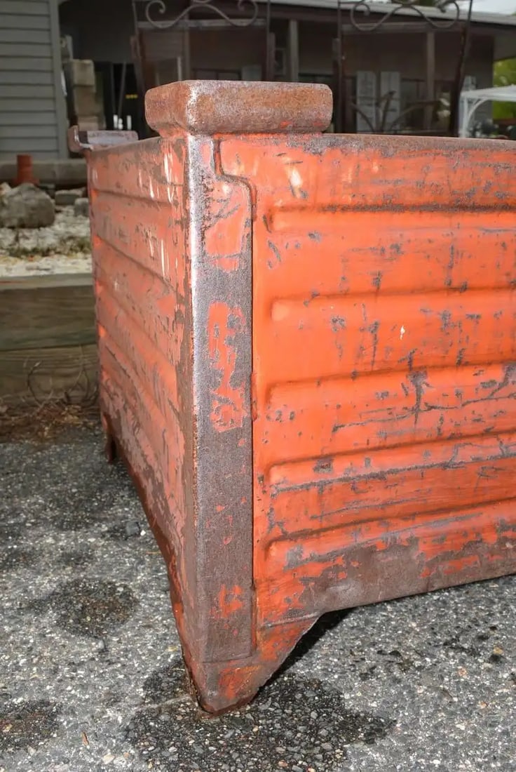 Pair of Vintage Painted Steel Container Planters - 2