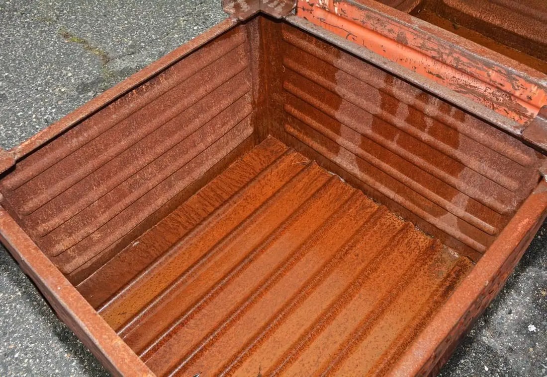 Pair of Vintage Painted Steel Container Planters - 3