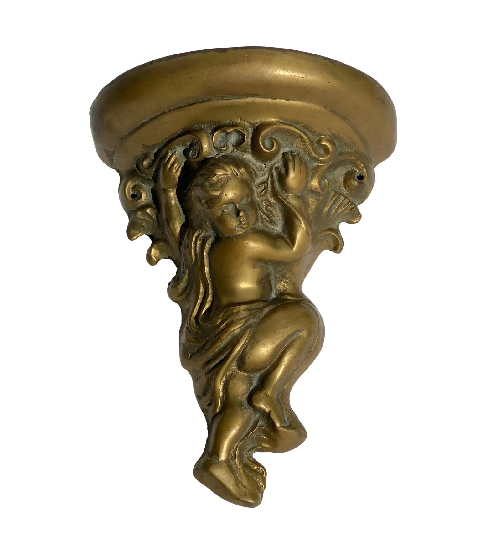 Late 19th Century Bronze Cherub Shelf Sculptural Wall Accent - 2
