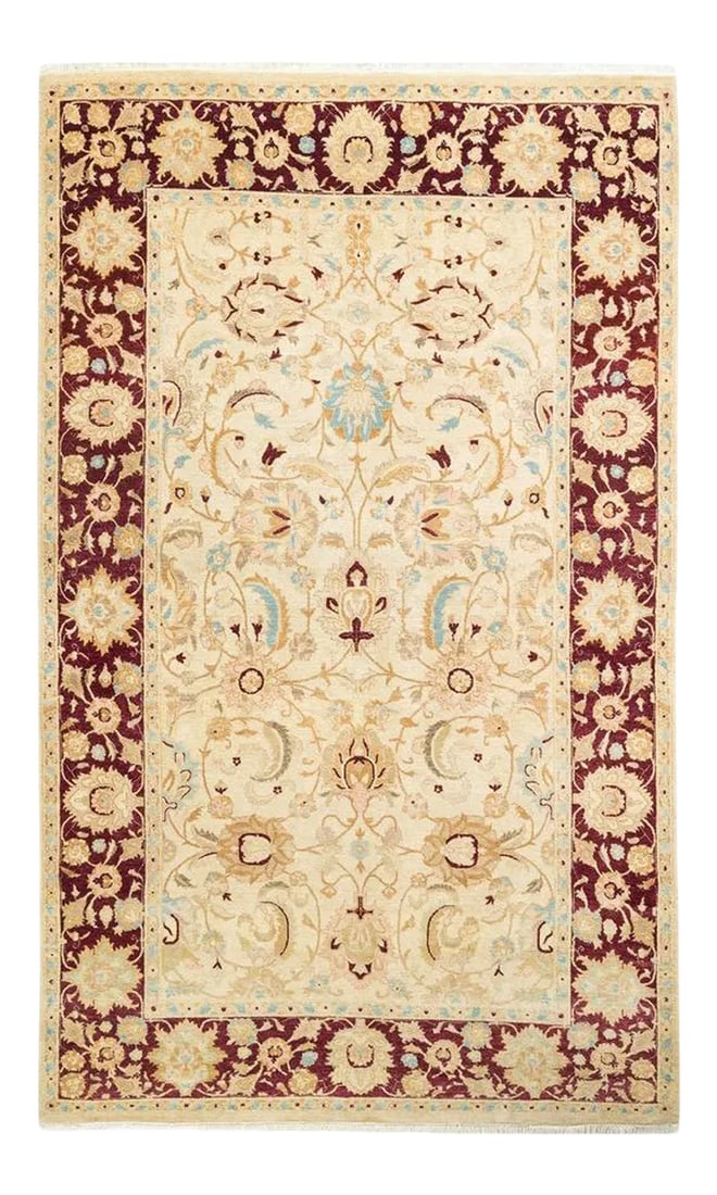 Mogul Collection Hand-Knotted Area Rug - Ivory 4' 7" x 7' 4": With understated palettes and allover designs, the rugs in the Mogul Collection will bring timeless sophistication to any room. Influenced by a spectrum of Turkish, Indian, and Persian designs, the