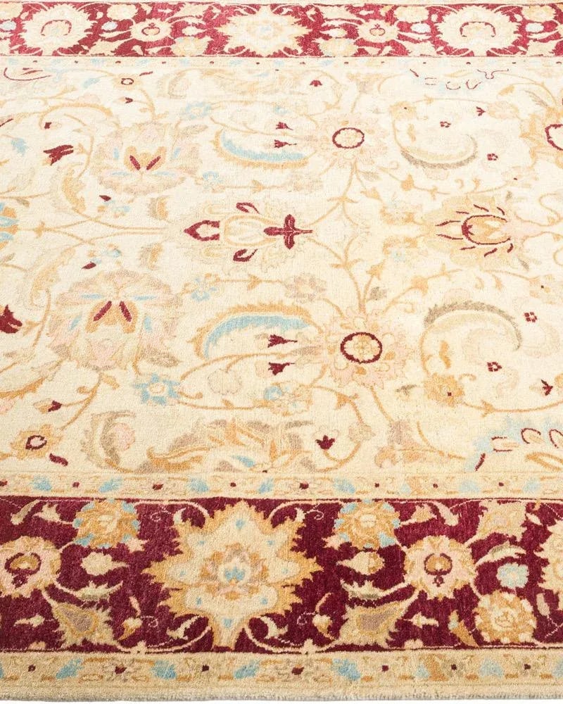 Mogul Collection Hand-Knotted Area Rug - Ivory 4' 7" x 7' 4" - 4