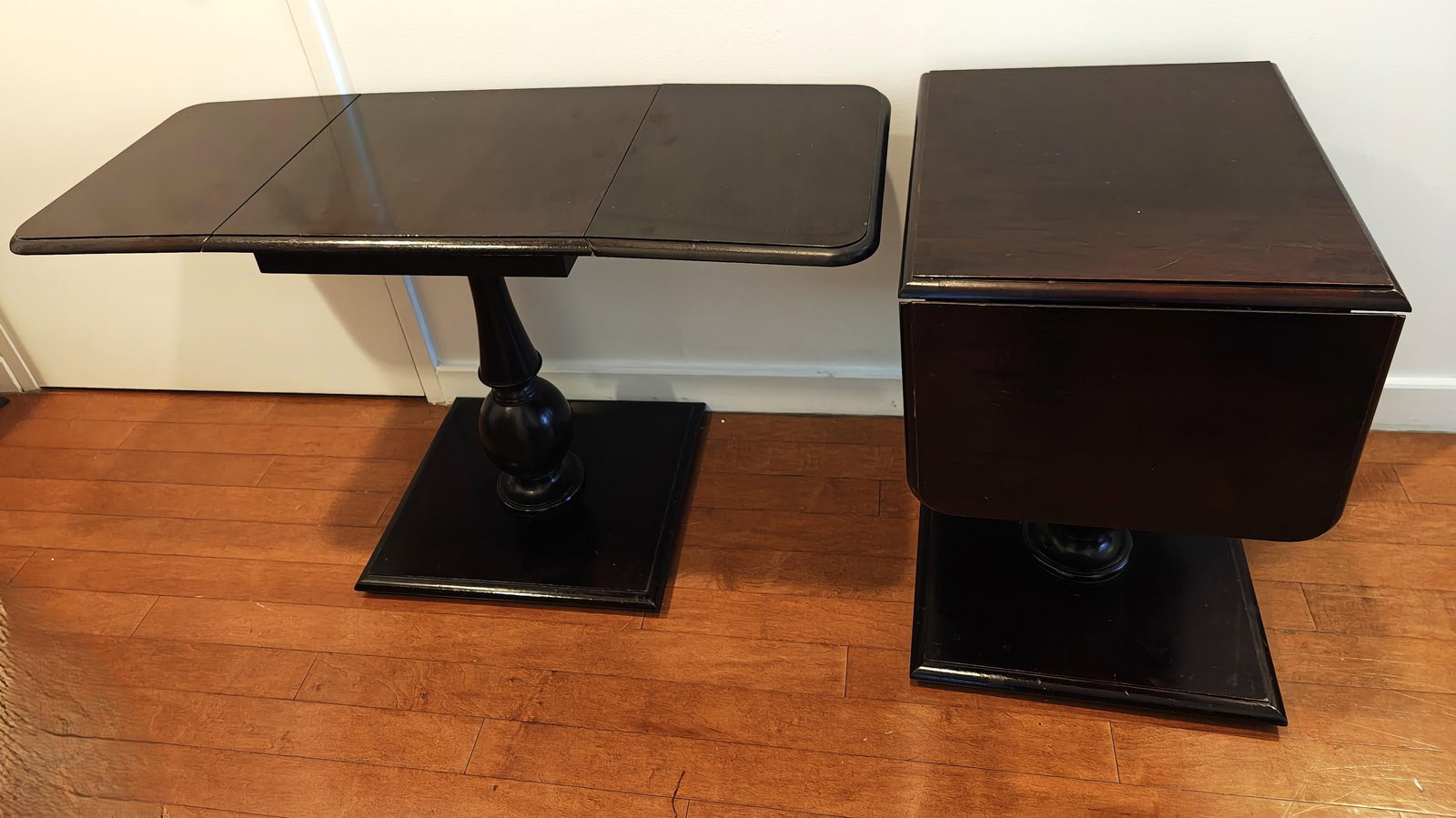 Thomas O'Brien Davis Mahogany Drop Leaf Side Tables - A Pair - 2