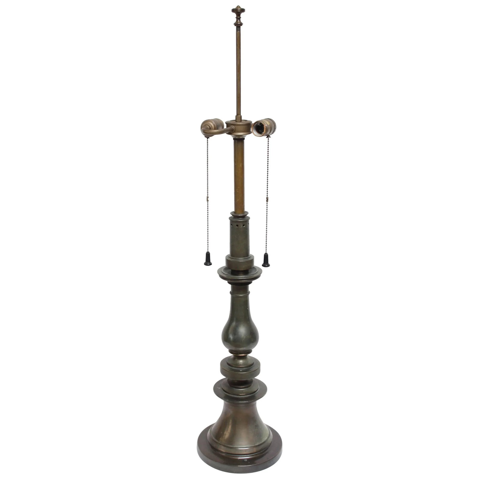 Oversized Stiffel Brass Table Lamp with Double Socket - 10