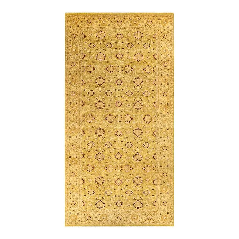 Mogul Collection Hand-Knotted Area Rug - Green 8' 2" x 16' 6" - 4