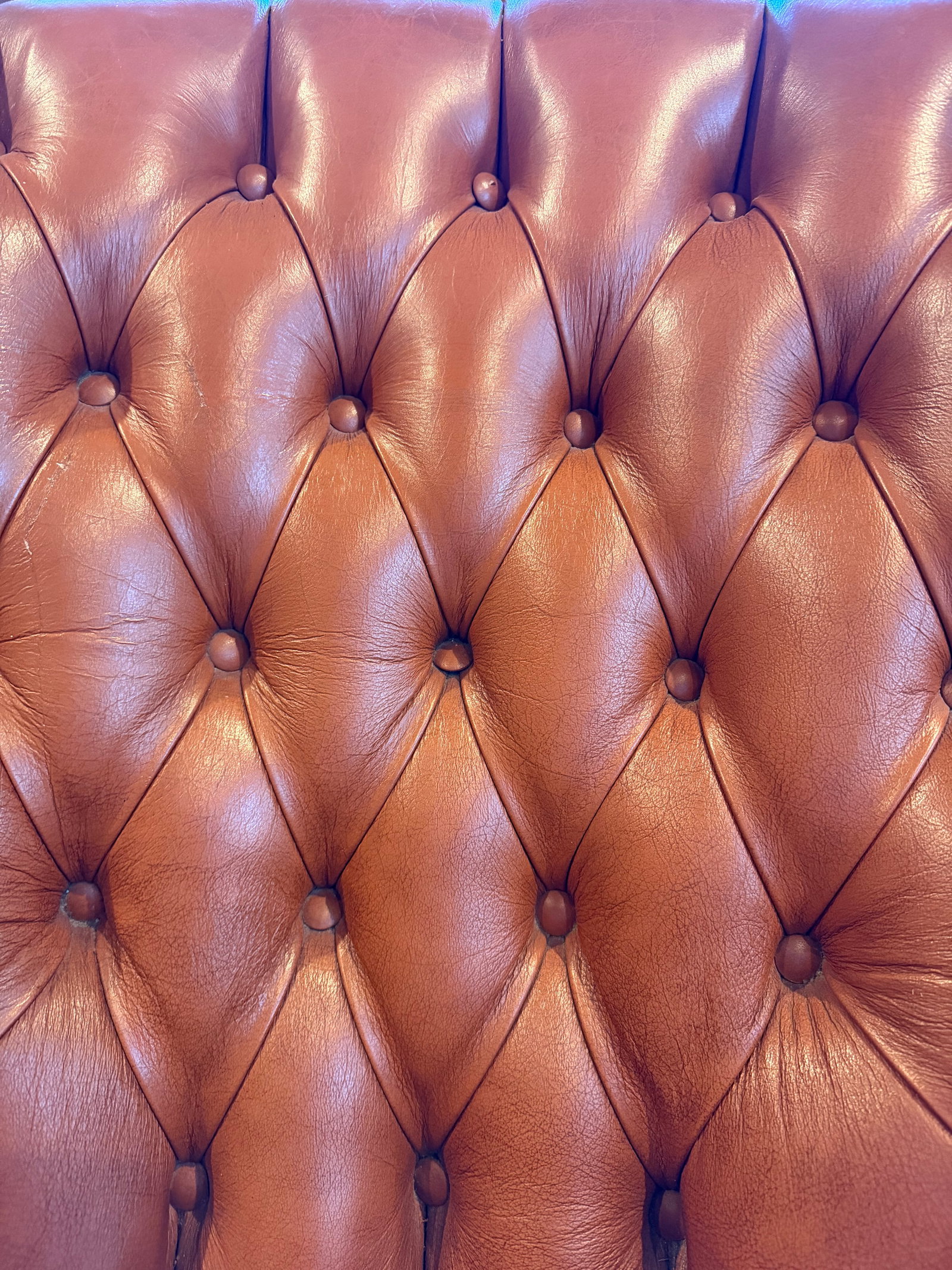 Victorian Style Tufted Leather Sofa With Carved Wood Frame, Vintage - 7