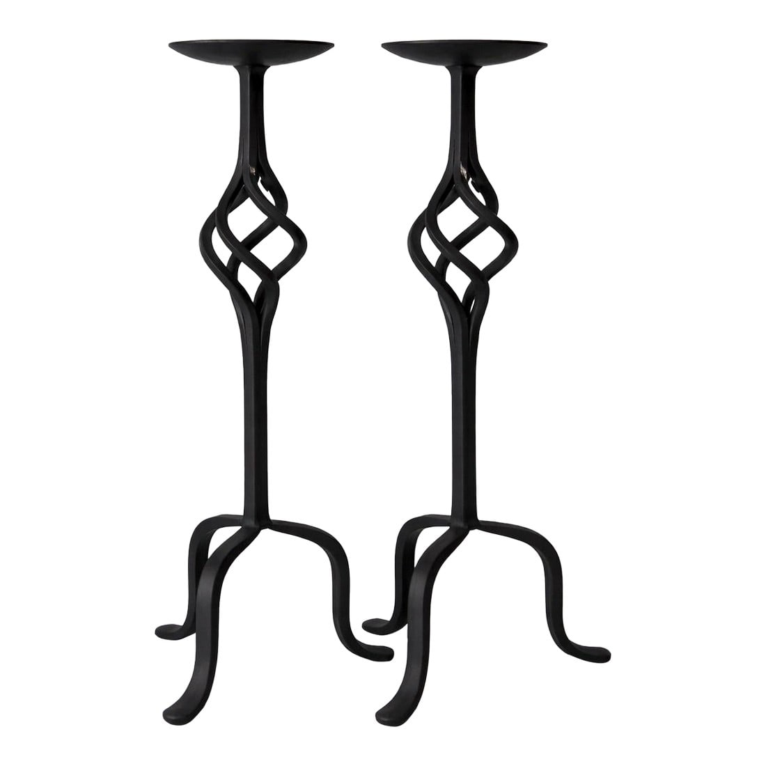 1950s Pair of Mid-Century Sculptural Iron Candlesticks (1 of 2)