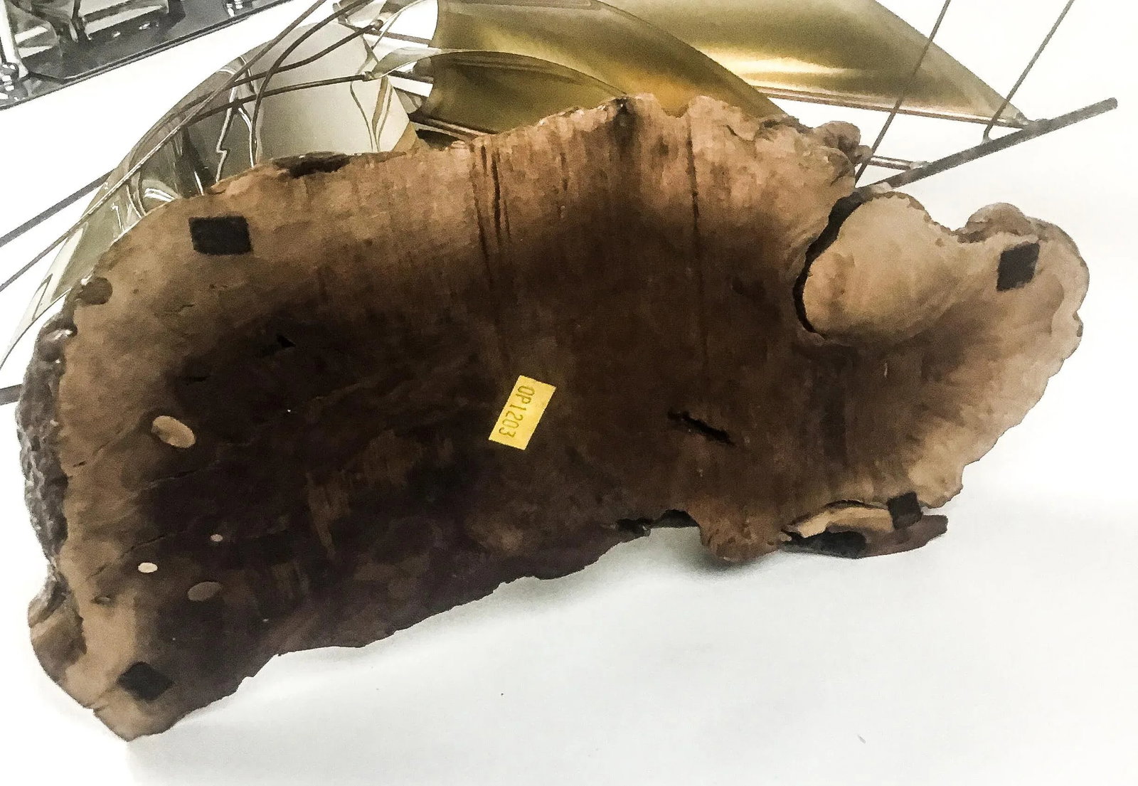 Vintage Brass Wood & Copper Artisan Sailboat Sculpture - 12