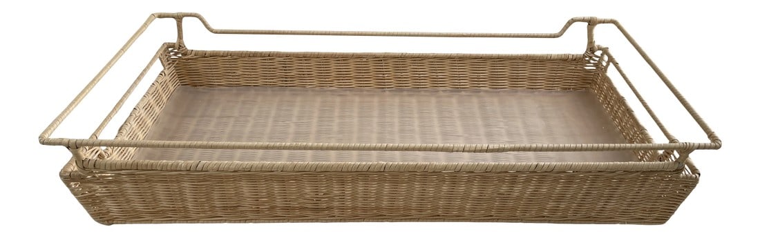 Vintage Rectangle Wicker Basket W/Plastic Insert (1 of 8)