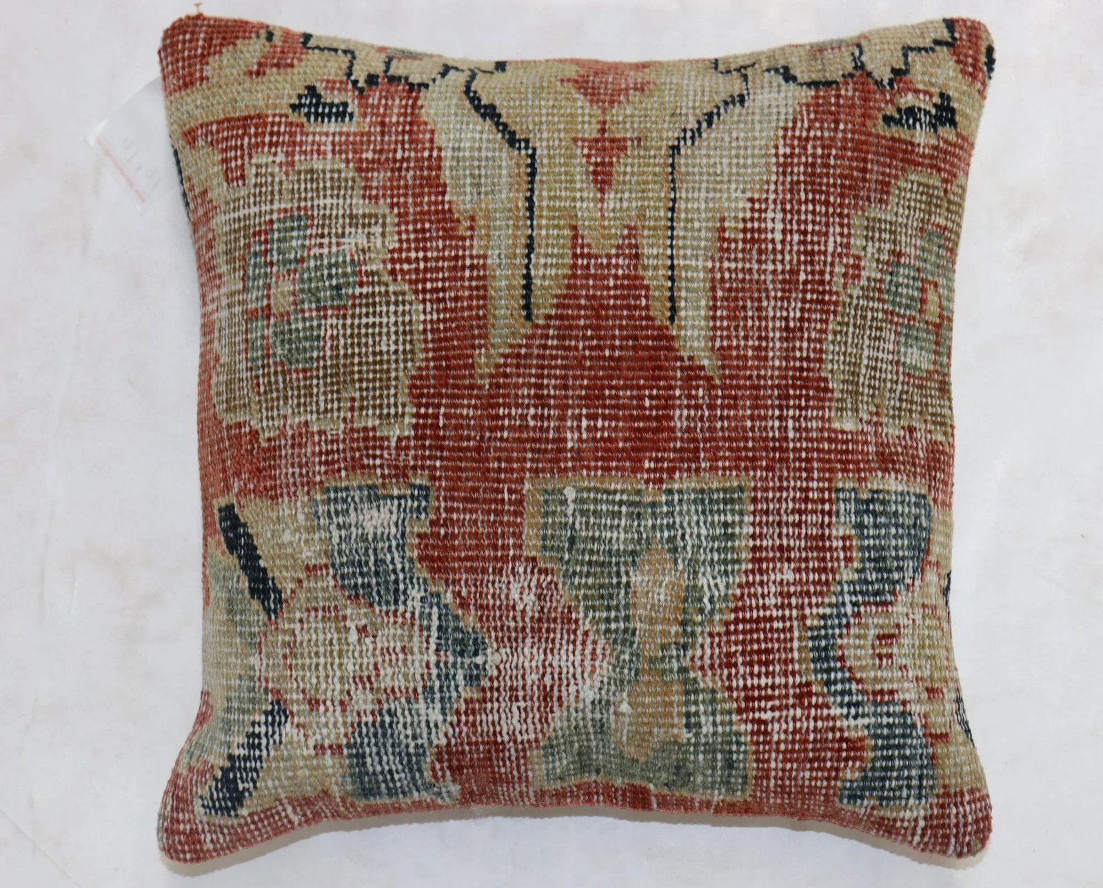Distressed 19th Century Traditional Rug Pillow - 4