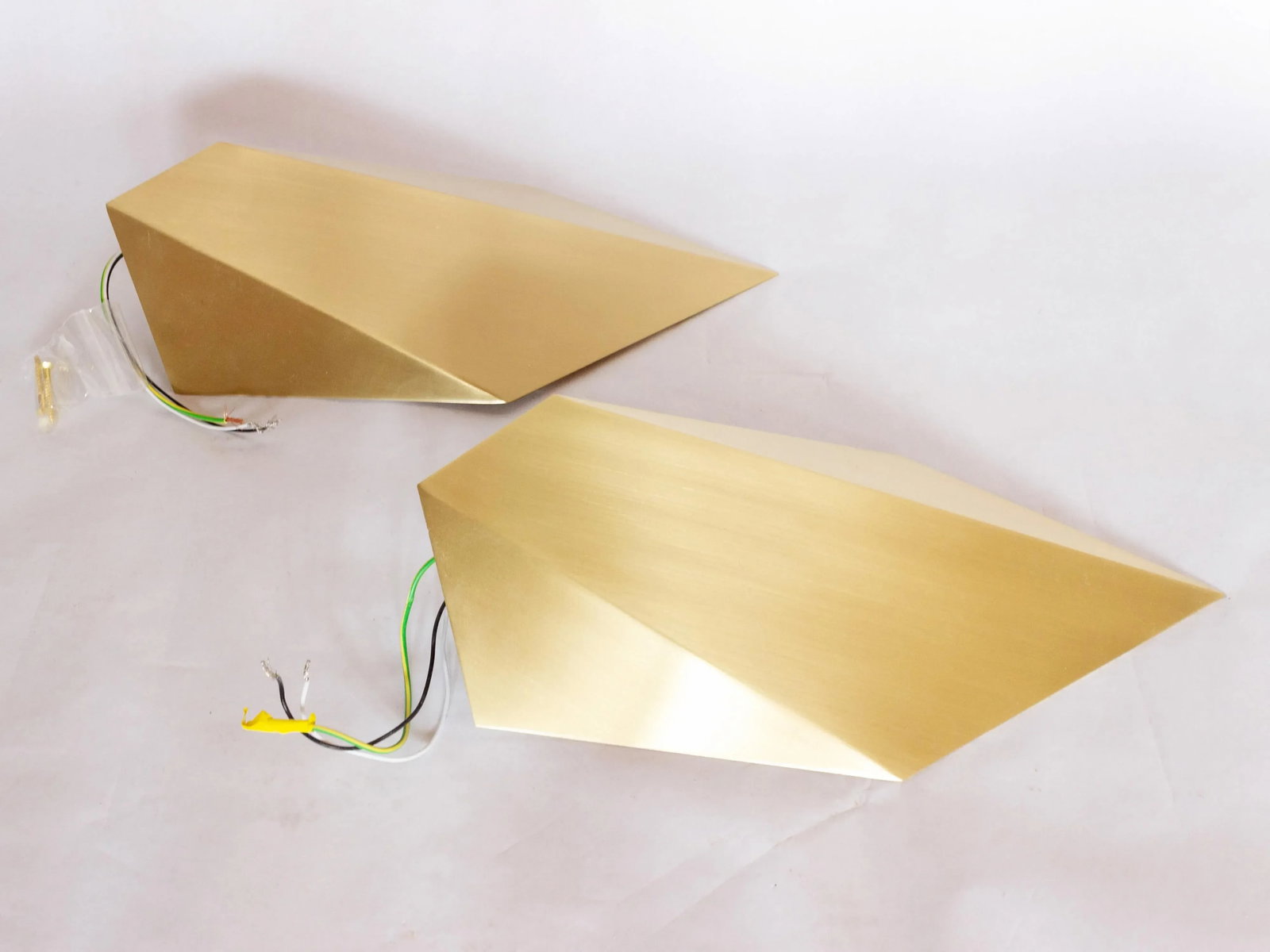 Pair of Contemporary Brass Abstract Folded Sconces - 4