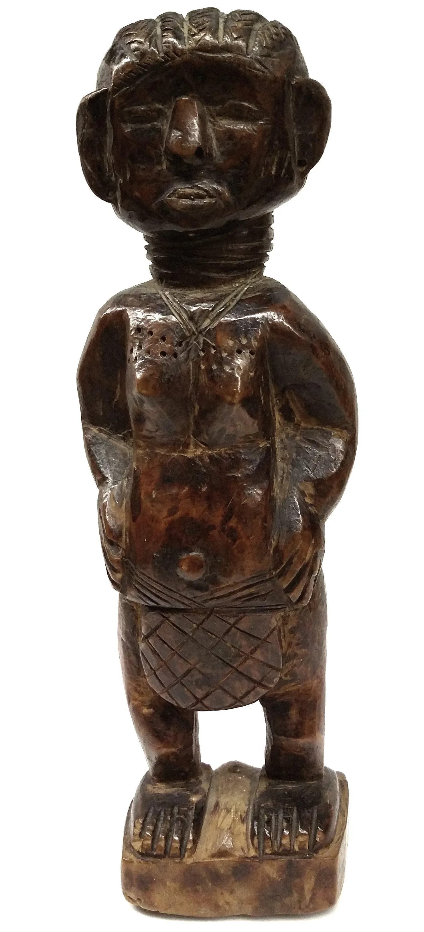 Antique African Tribal Primitive Wood Female Figure Carved Ashanti - 11