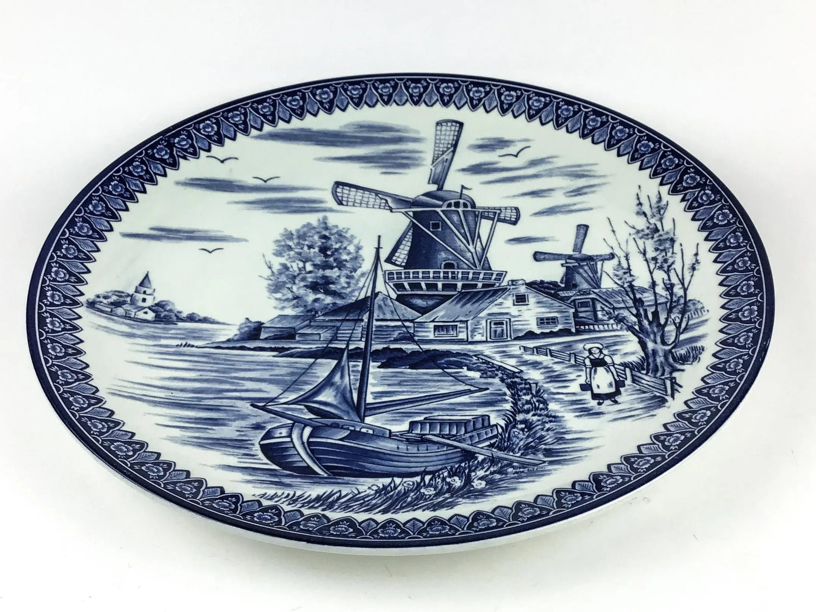 Large Vintage Porcelain Delftware Plate - 2