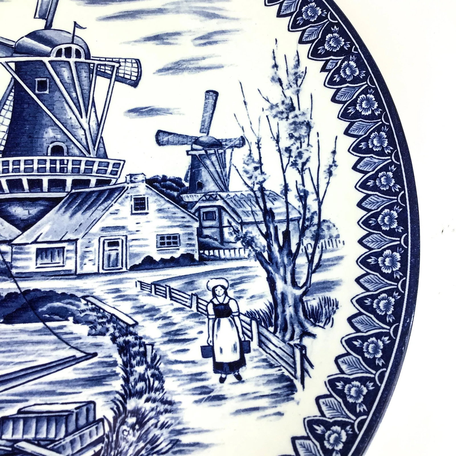 Large Vintage Porcelain Delftware Plate - 6